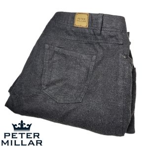 PETER MILLAR Mens Grey Flannel Cotton Full Length Pants - Size 42